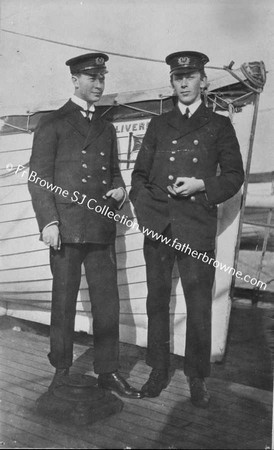 THE TITANIC MARCONI OFFICERS MR JACK PHILLIPS (LEFT) AND MR HAROLD BRIDE (RIGHT)